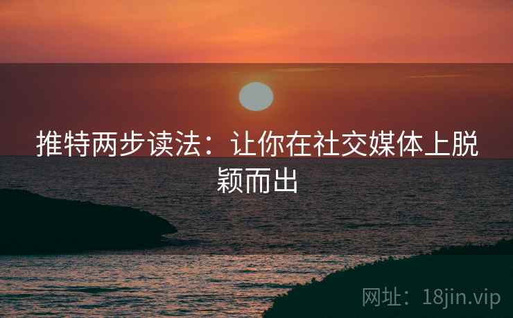 推特两步读法:让你在社交媒体上脱颖而出 推特两步读法:让你在社交媒体上脱颖而出